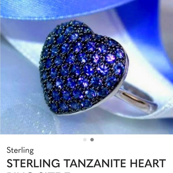 Sterling Tanzanite Blue Heart-Shaped Ring